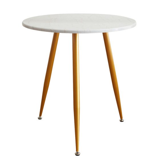 Nordic imitation marble coffee table golden small round table