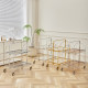 Medieval style ins antique glass foldable movable side table
