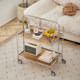 Medieval style ins antique glass foldable movable side table