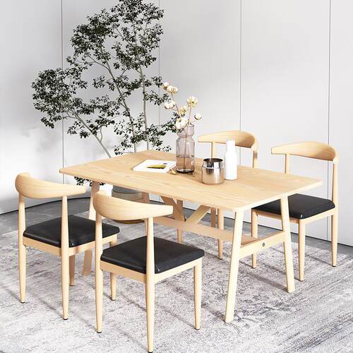 餐椅宿舍椅子学习书桌凳子家用仿实木牛角椅靠背椅现代简约餐桌椅 - 图3