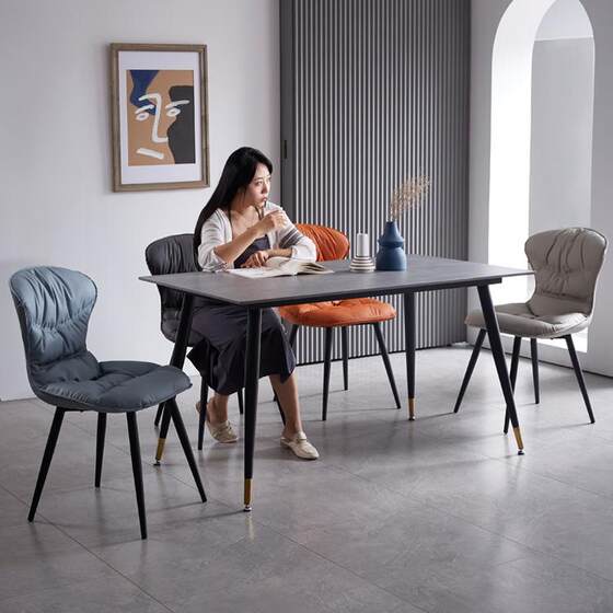 Home modern minimalist restaurant dining chair cafe iron art