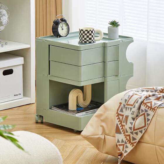 Movable trolley storage rack storage cabinet
