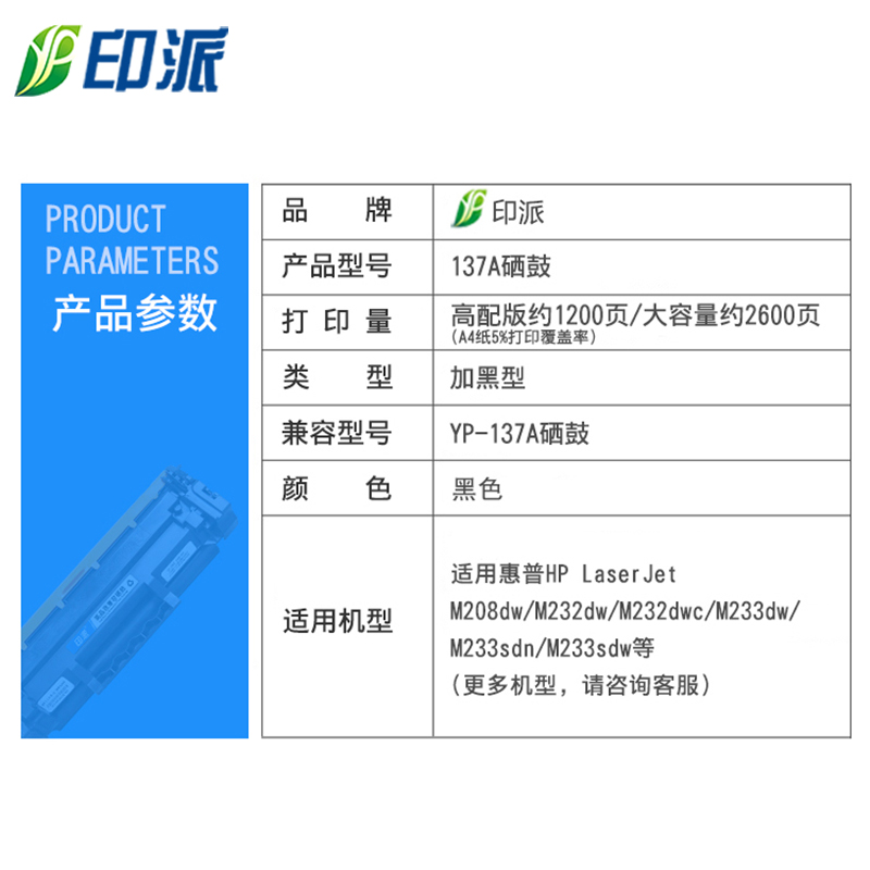 适用惠普137A硒鼓M233dw M233sdn M233sdw打印机墨盒W1370X碳粉盒 - 图2