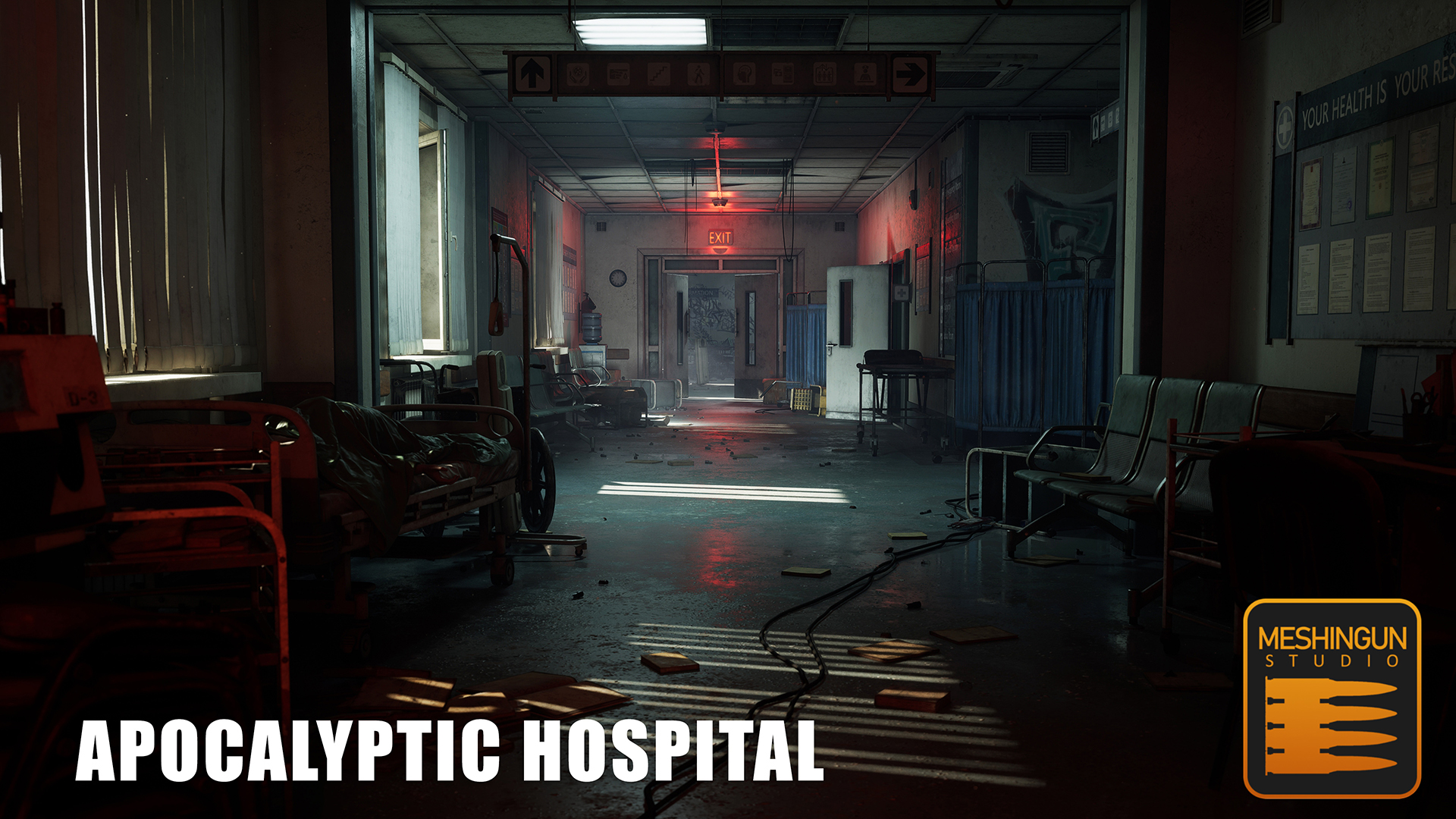 UE5虚幻4 Apocalyptic Hospital末日废弃医院射击场景 死寂 丧尸 - 图0