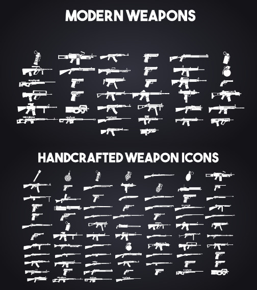 UE5虚幻4 Weapon Icon 一战二战现代战争 UI武器枪械图标素材PNG_虎窝淘