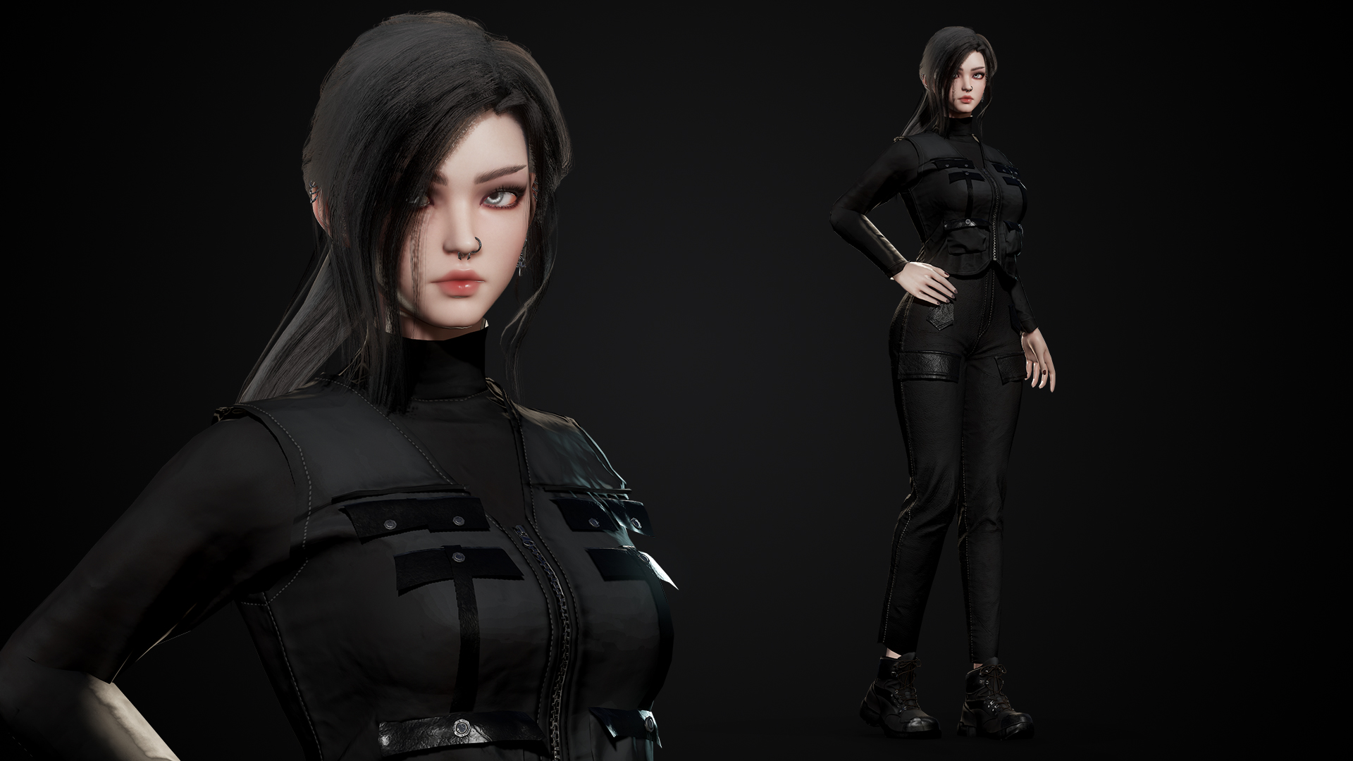 UE5虚幻4 Techwear Girls 特工制服美女3D数字人物角色 虚拟直播 - 图3