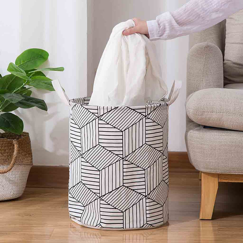 1pc Large Foldable Dirty Laundry Basket Organizer Printed Co - 图0