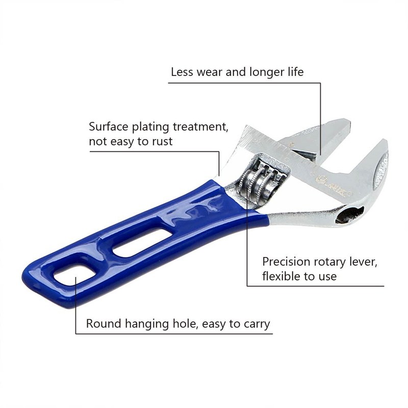 DIYWORK Mini  Adjustable Wrench Maximum 250mm Diameter Port - 图0