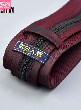 Men's zip tie Lazy easy to pull Solid color tie 男士领带