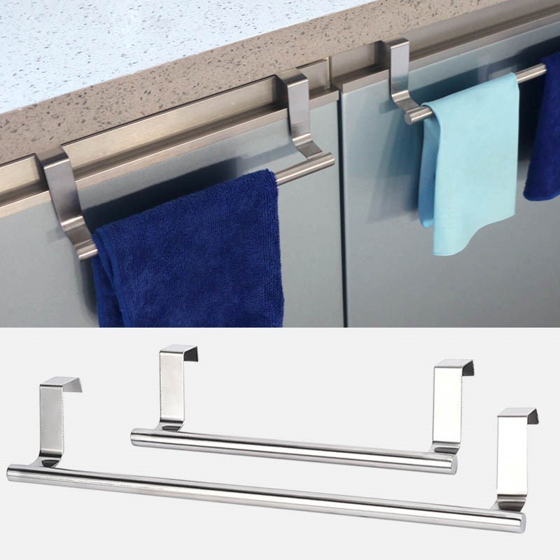 2Size Nail Free Door Hanger Kitchen Cabinet Shelf Rack Towe - 图0