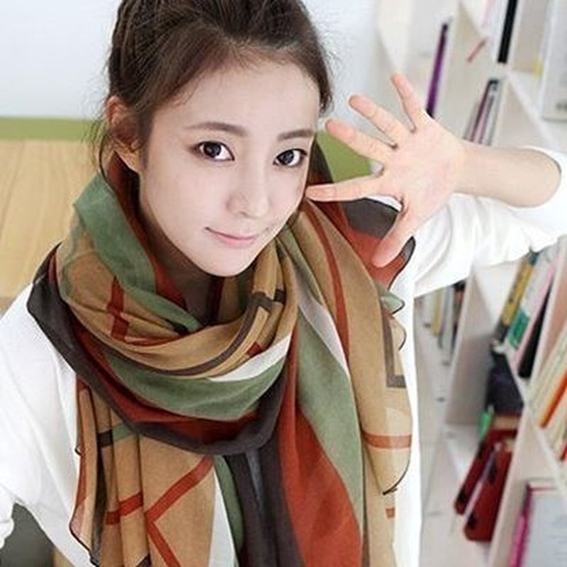 Sweet girl silk scarves cappa women long shawl neck scarf - 图0