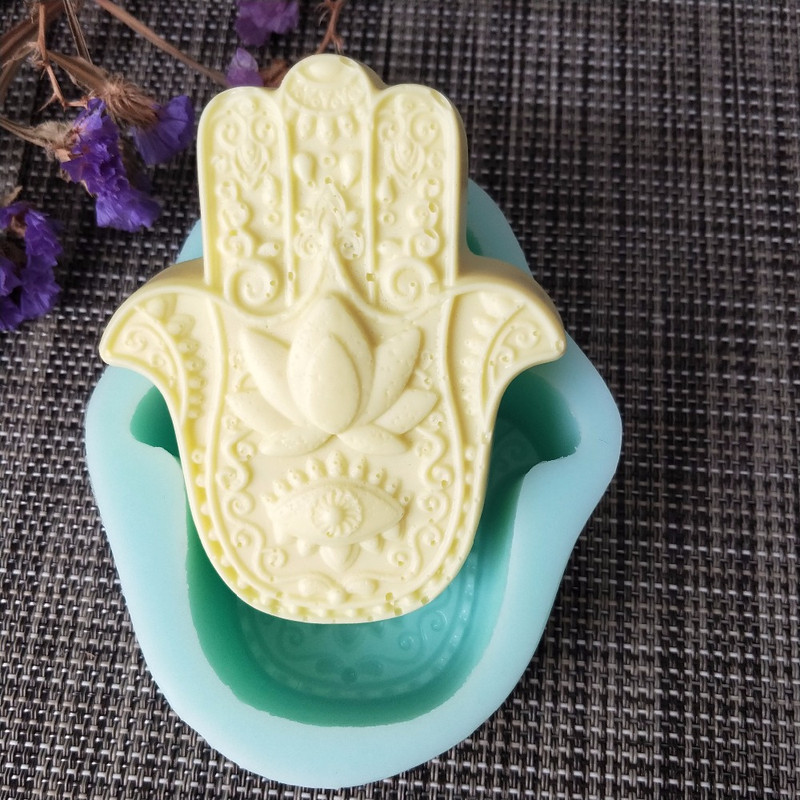 HAMSA Lotus in the palm silicone soap Mold khamsah DIY silic - 图3