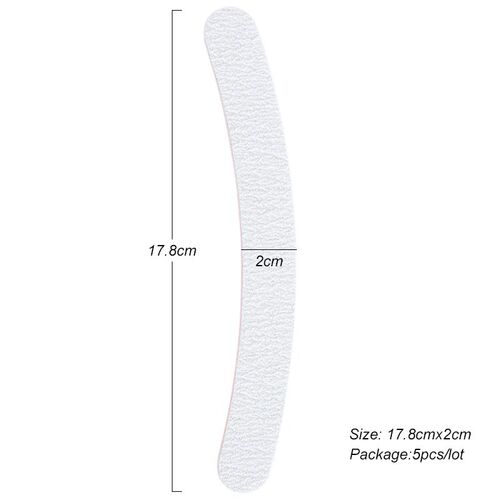5pcs/Lot Grey Curve Nail Files Buffer Set 100/180 Sanding B - 图1