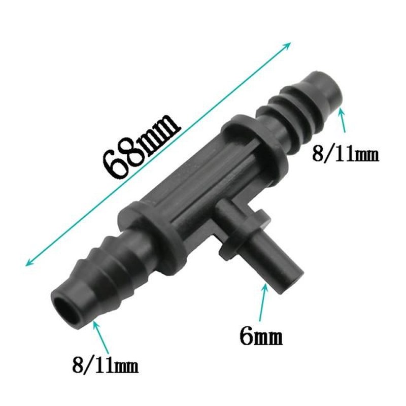 3-way Connectors for 6mm Nozzle Garden Plant Irrigation Syst - 图0