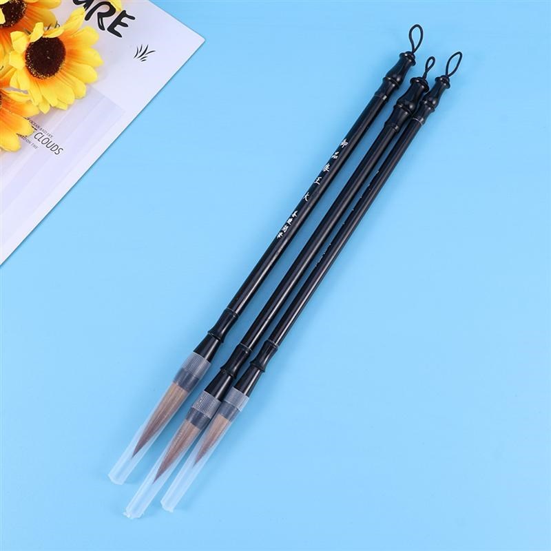 3pcs Wolf Hair Chinese Caligraphy Brush Pen Kanji Japanese S - 图2