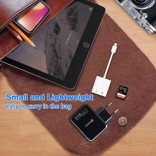 2 In 1 Lightning Adapter SD/TF Card Reader Kit for iPhone 12 - 图0
