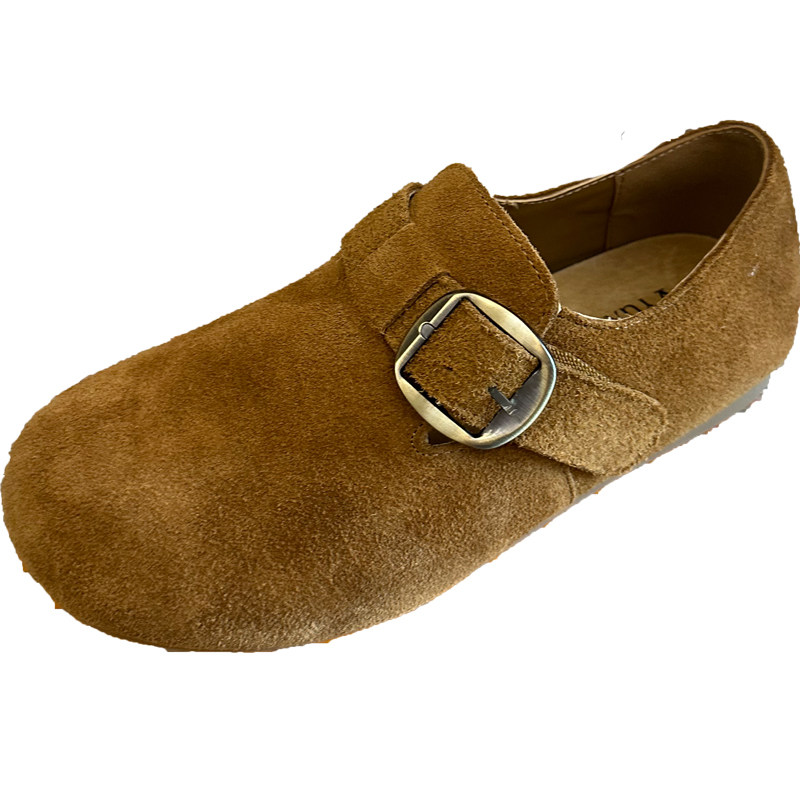 勃肯鞋女2025新款真皮全包不累脚魔术贴平底软底一脚蹬懒人豆豆鞋,淘宝优惠券,粉丝福利购,淘宝优惠卷