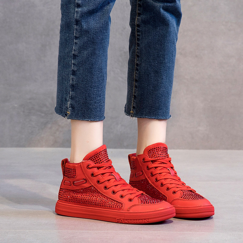 ccvv女鞋2025新款真皮平底学生韩版百搭休闲显脚小高帮运动鞋板鞋,淘宝优惠券,粉丝福利购,淘宝优惠卷