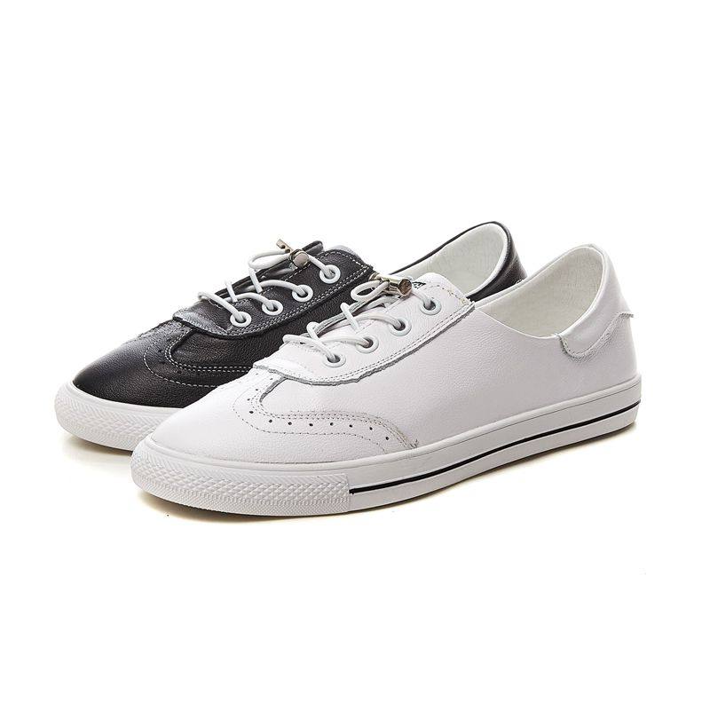 2025春新款ccvv女鞋真皮学生布洛克风格休闲平底小白鞋板鞋单鞋女,淘宝优惠券,粉丝福利购,淘宝优惠卷