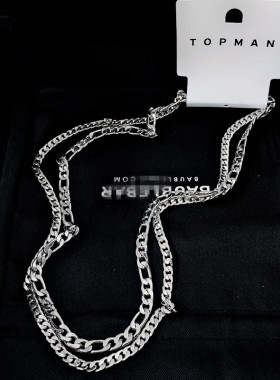 摇滚金属感叠戴双层项链