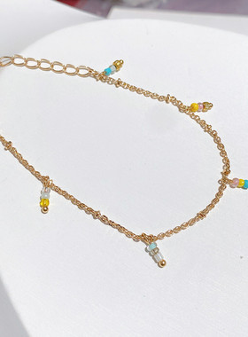 清新少女时尚多巴胺个性简约百搭多色手链小众设计感彩虹米珠手链