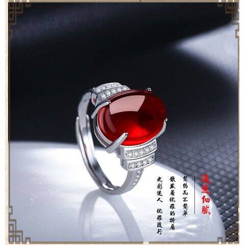 925 sterling silver fashionable adjustable ring chalcedony