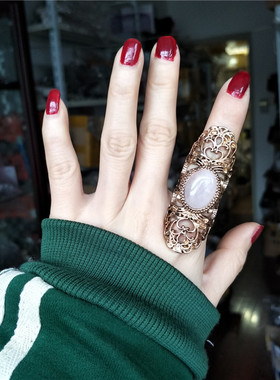 宝石欧美风夸张黑色宝石戒指环