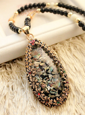 时尚秋冬大气质个性女挂件毛衣链