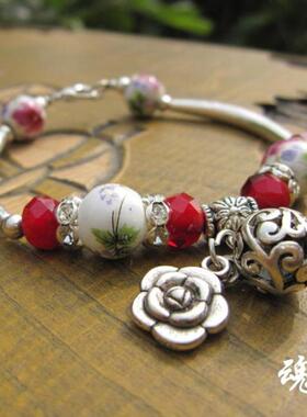 韩版潮流套装红色樱桃甜美风手链