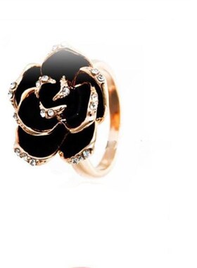 女高级感复古时尚简约玫瑰花戒指