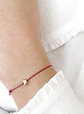 LesMotsDoux红色爱心编织红绳