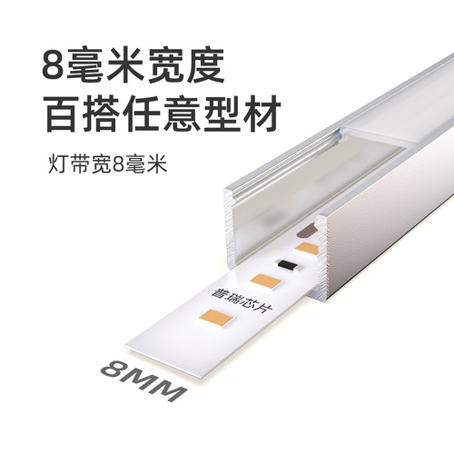 普瑞芯片led灯带98显全光谱高亮低压24V自粘无频闪室内家用灯条线 - 图0