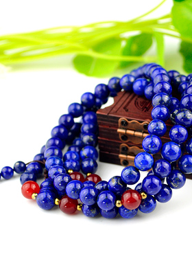 佛珠多圈毛衣链礼物天然青金石