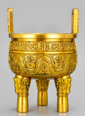 铜鼎摆件中式客厅办公室礼品