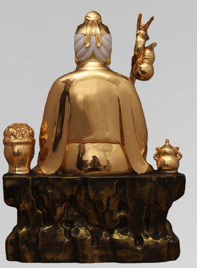 黄铜药王菩萨中医馆铜像摆件家用