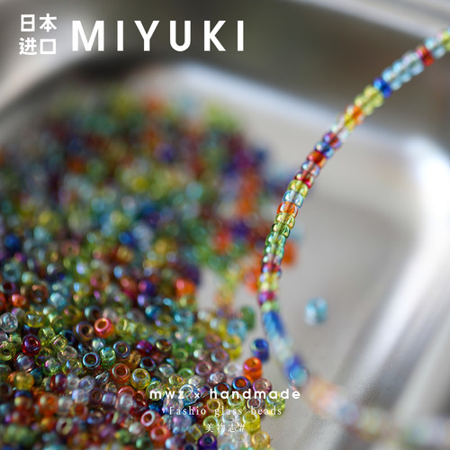 日本进口御幸幻彩混色玻璃米珠2mm 手工DIY串珠流苏梭编材料配件 - 图2