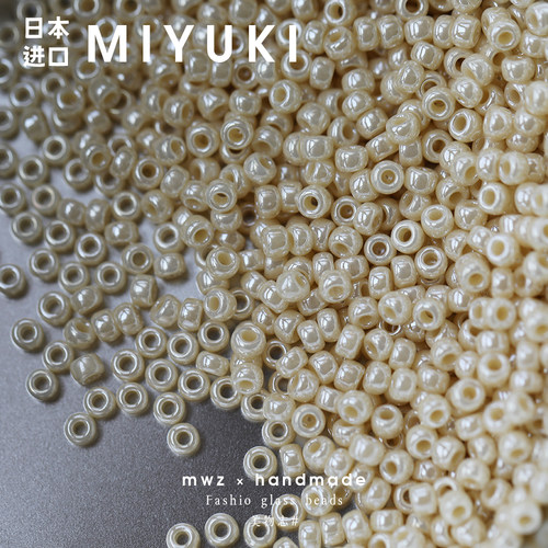日本进口御幸米珠2/3/4mm珍珠色圆珠手工串珠手链项链材料DIY配件 - 图1