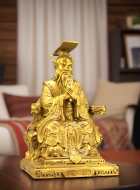 风调雨顺黄铜龙王爷中式佛堂神像