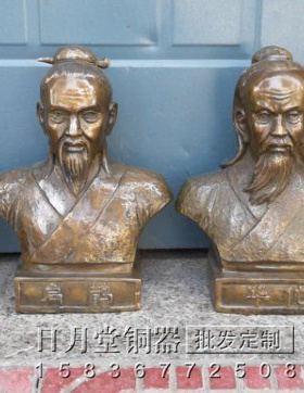 黄铜名医华佗孙思邈半身像