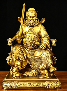 精工黄铜钟馗坐像赐福镇宅供奉