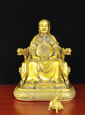 黄铜真武大帝祖师爷佛堂神像摆件