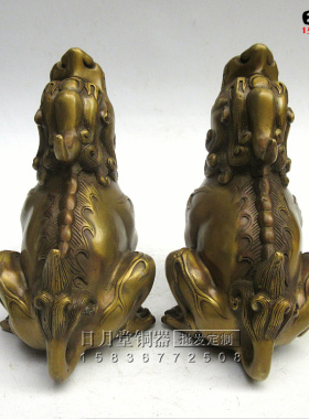 黄铜复古风朝天望君归龙子摆件