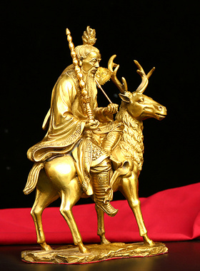 精工黄铜姜子牙打神鞭摆件