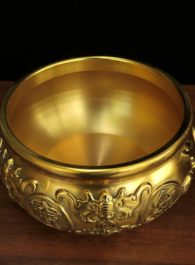 黄铜加厚聚宝盆客厅招财中式摆件