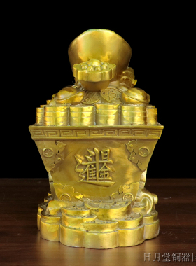铜金龙拉车运财中式招财礼品摆件