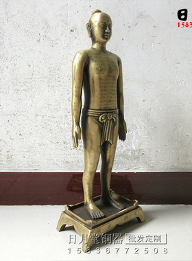 纯铜人体穴位图模型中医诊所摆件