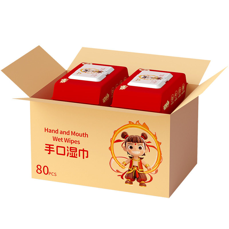 哪吒哎小巾一次性婴儿湿巾加厚珍珠纹80抽大包宝宝手口清洁湿纸巾,淘宝优惠券,粉丝福利购,淘宝优惠卷