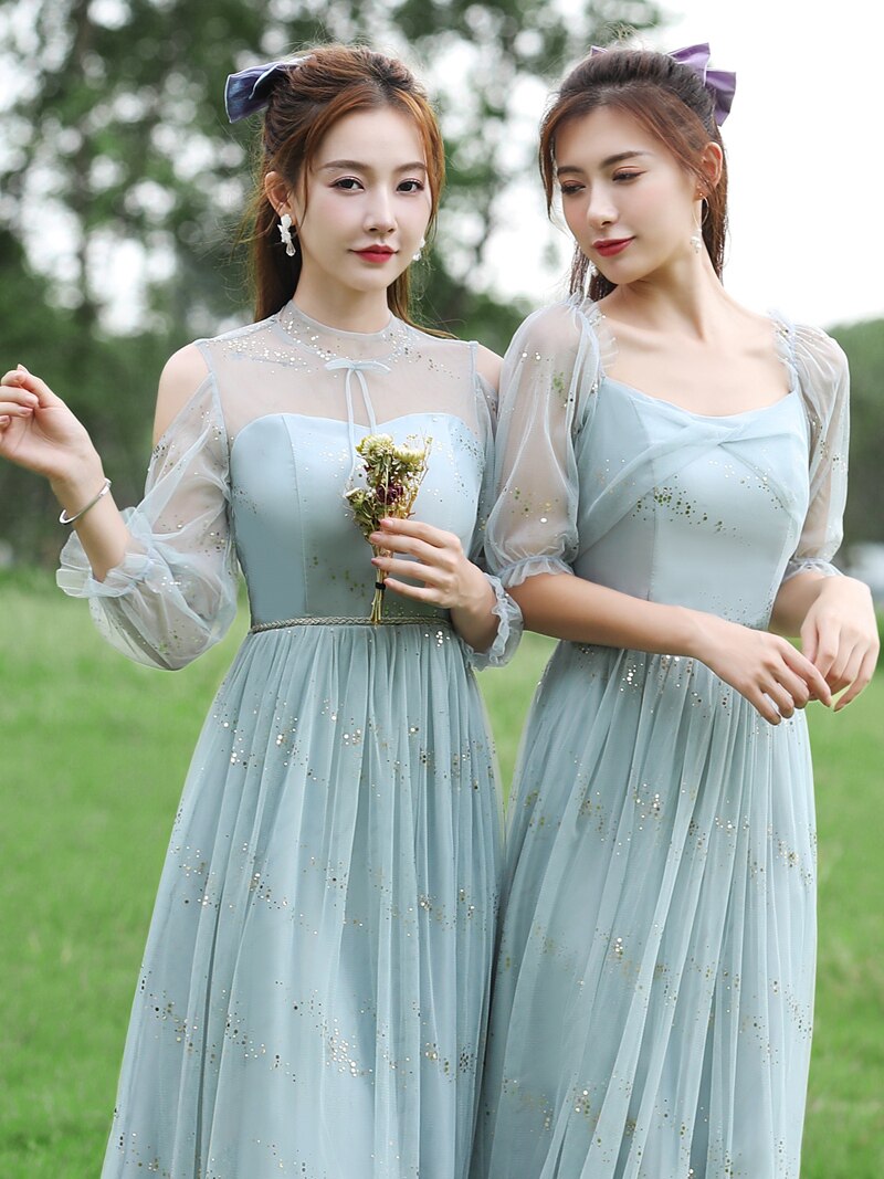 伴娘服2024春夏新款仙气质显瘦伴娘团姐妹裙主持演出合唱晚礼服女