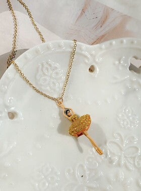 灵动舞者精致珐琅彩 创意芭蕾舞设计高级感小众气质锁骨项链