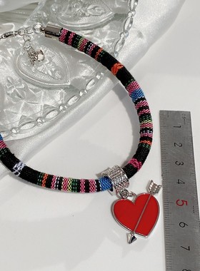 喵星人的项链猫咪项圈宠物用品装饰复古爱心丘比特小猫专用项链